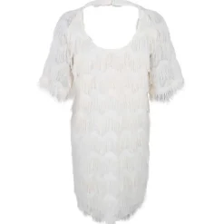 Black Colour BCGatsby Dress Off White