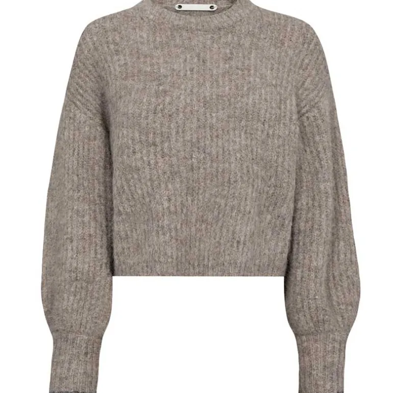 Co Couture CoralieCC Crop Rib O-Knit Walnut