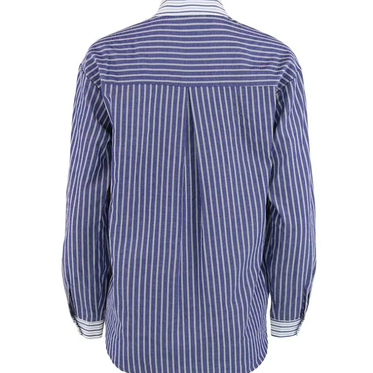 Continue Mary Shirt Blue Stripe W. Stripe Constrast