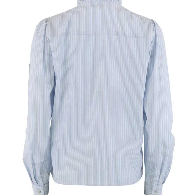Continue Mili Stripe Patch Shirt Blue Stripe