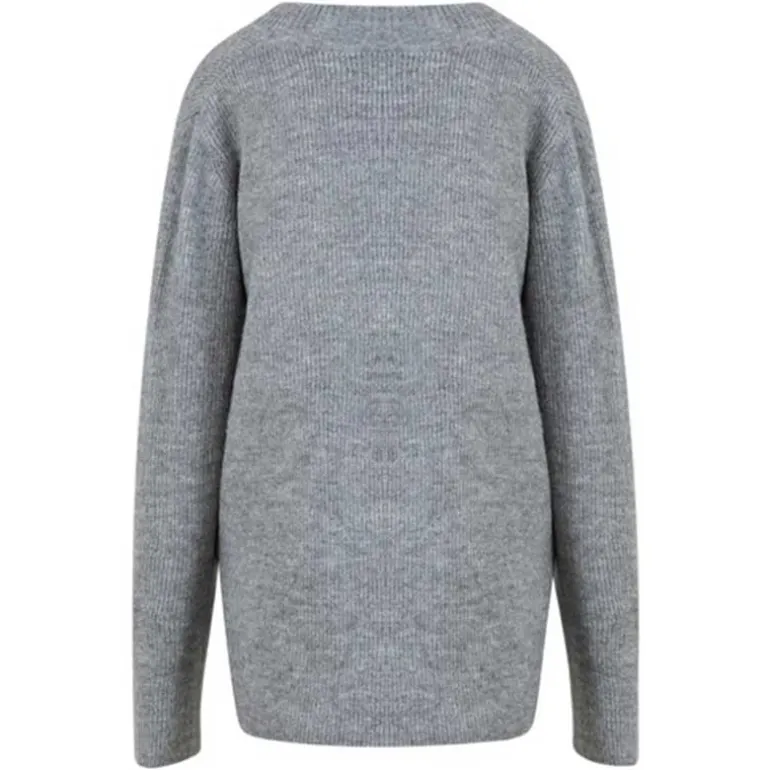 Coster Copenhagen Emma V-Neck Cardigan Dark Grey Melange