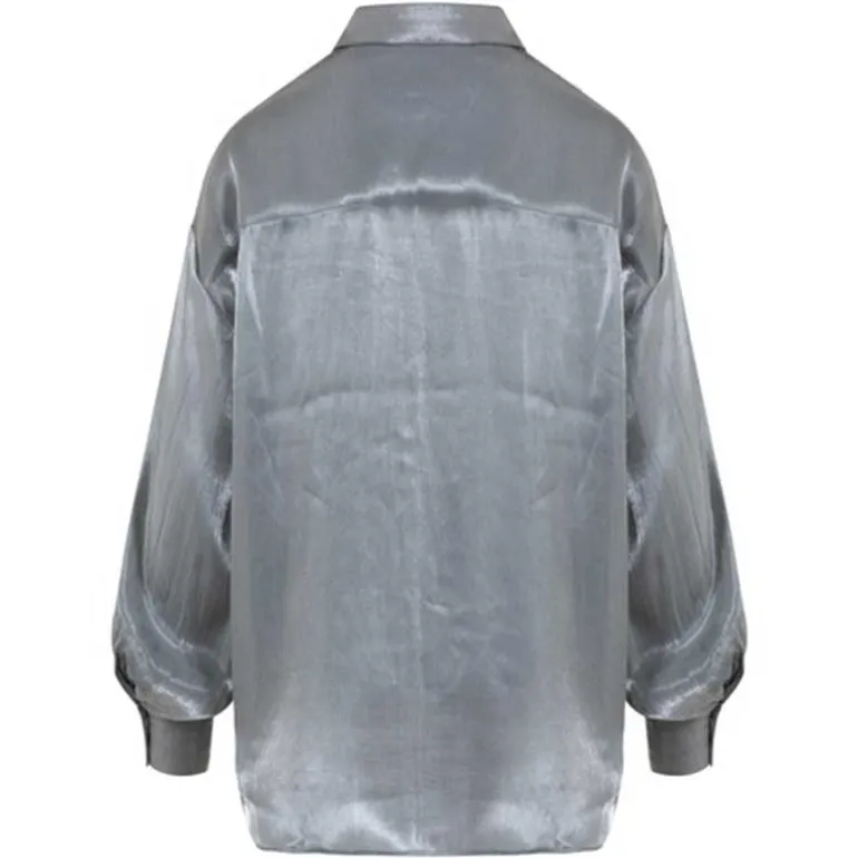 Coster Copenhagen Jolie Metallic Shirt Dark Silver