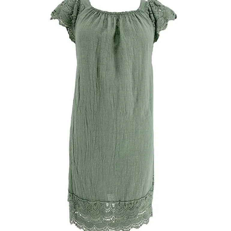 J BY J 83782 Embroidery Summer Dress Army