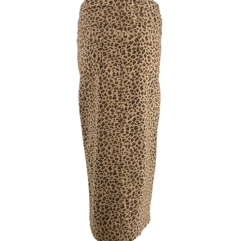 J By J 50353 Leo Stretch Skirt Leopard