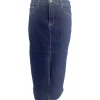 J By J 9233 Stretch Denim Skirt Dark Blue