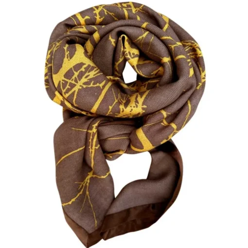 Mind Of Line 3500 Birds In Tree Scarf Brun