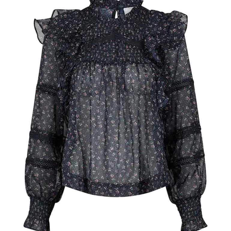 Neo Noir Sarna Mini Rose Blouse Black