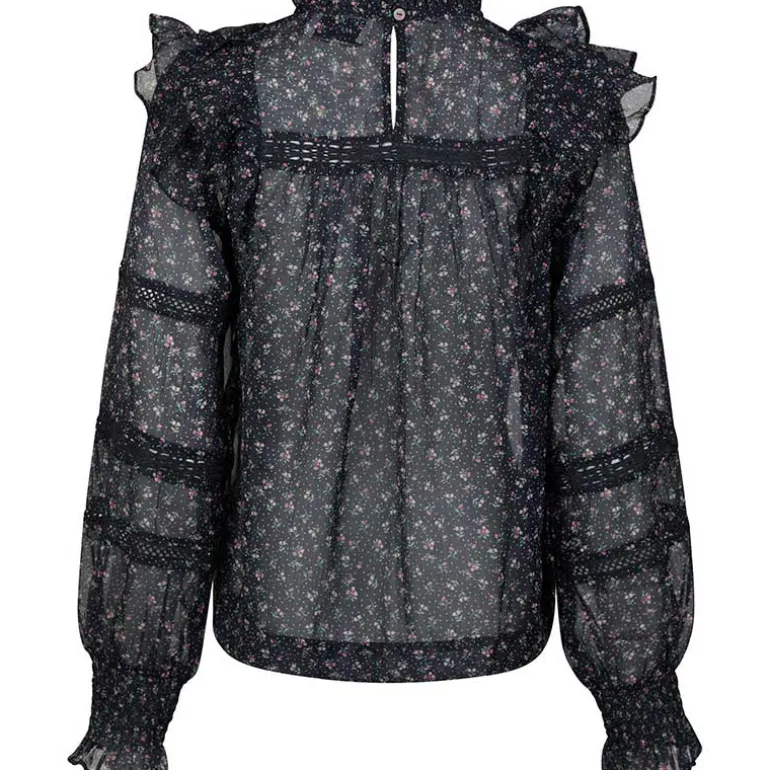 Neo Noir Sarna Mini Rose Blouse Black