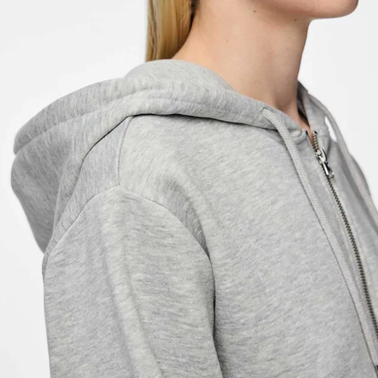 Pieces PCChilli LS Zip Hoodie Noos Light Grey Melange