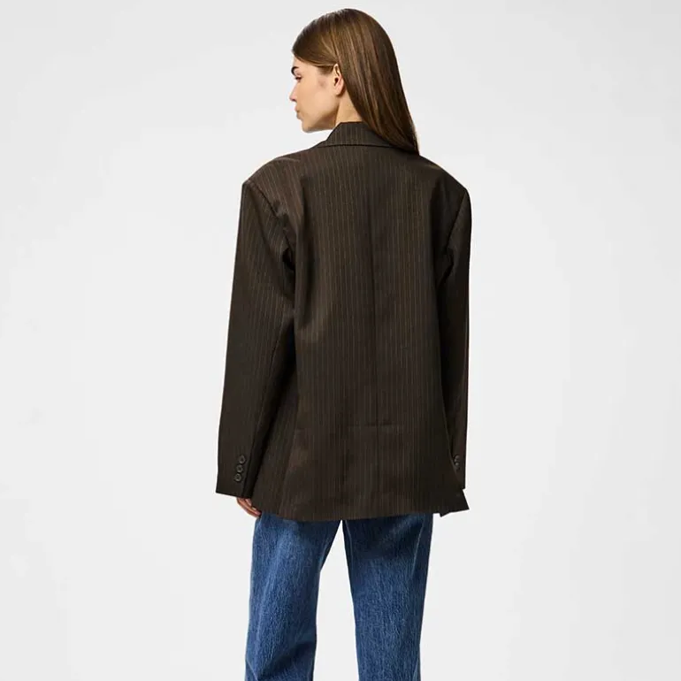 Pieces PCFalka LS Pinstriped Blazer Delicioso Stripes