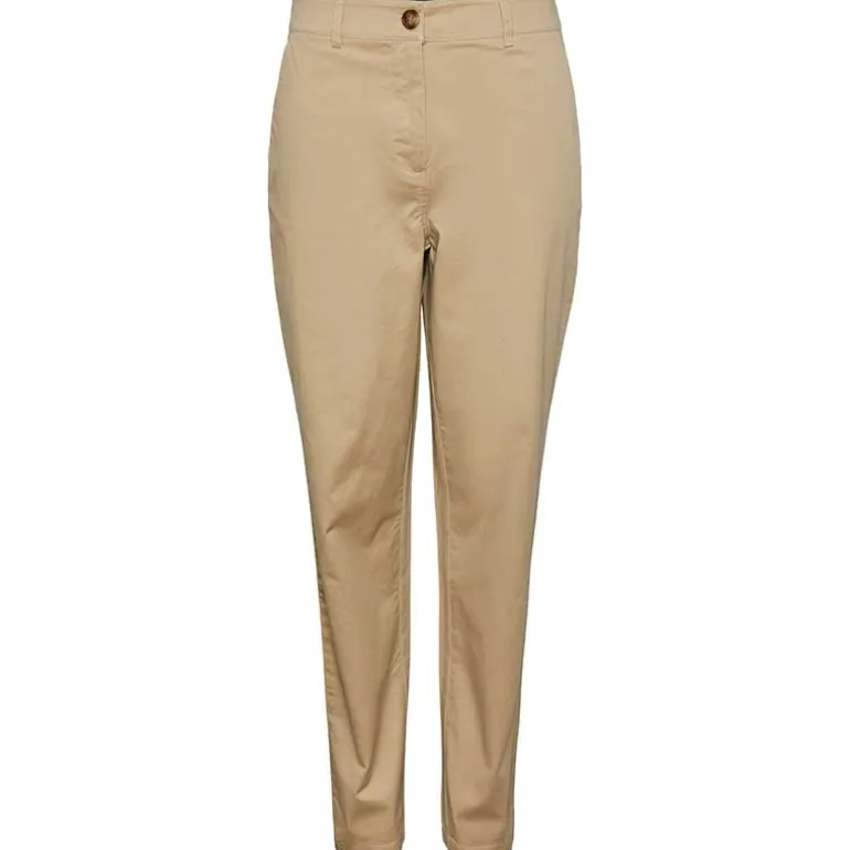 Pieces PCFallyn HW Chino Pants Sand