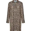 Pieces PCGrace LS Half Zip Short Dress Black/Leo