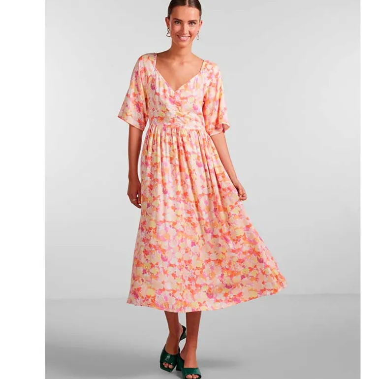 PIECES PCKALANI 2/4 MIDI DRESS BC PEACH
