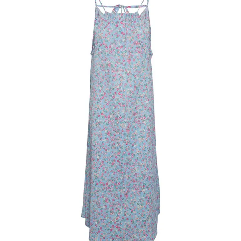 PIECES PCLUNA STRAP MIDI DRESS LYSEBLÅ