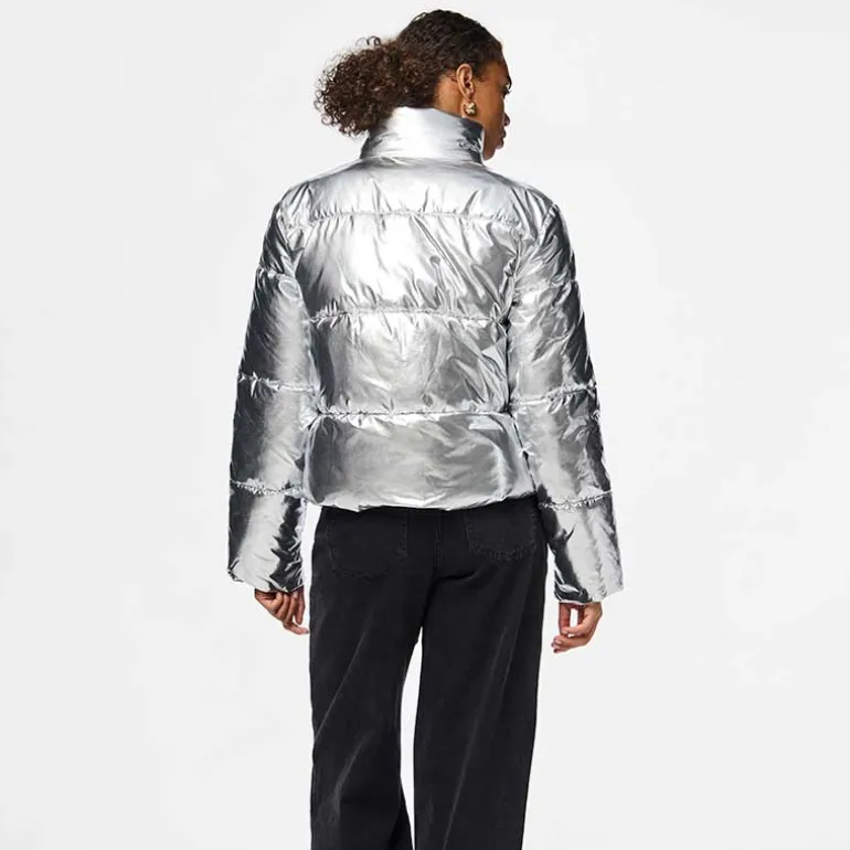 Pieces PCNamie Puffer Jacket Silver