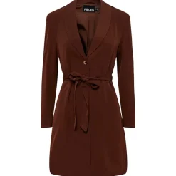 PIECES PCNATASJA LS LONG BLAZER BRUN