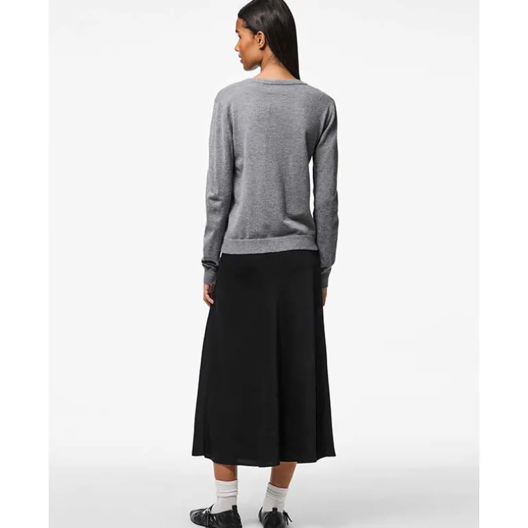 Pieces PCNora LS O-neck Knit Cardigan Noos Medium Grey Melange