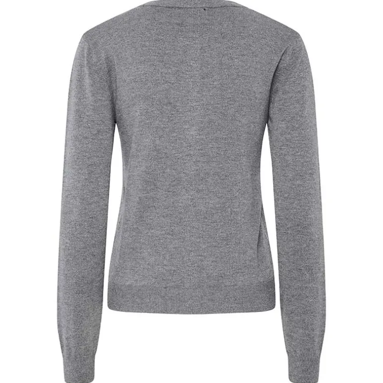 Pieces PCNora LS O-neck Knit Cardigan Noos Medium Grey Melange