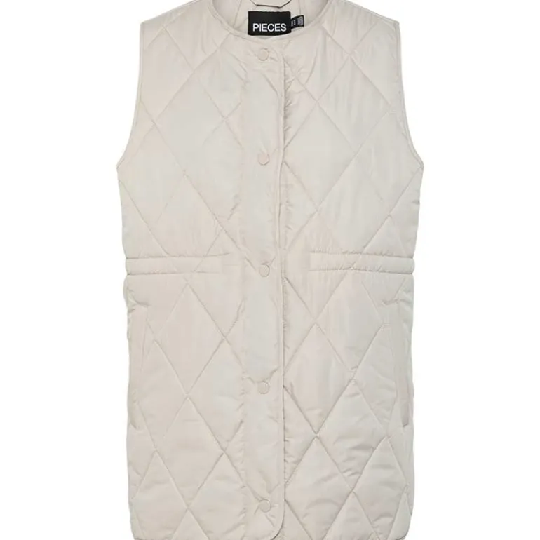 Pieces PCStella Quilted Vest Noos Silver Gray