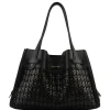 Pourchet Paris 24092 Medium Blossom Tresse Bag Noir