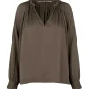 Second Female Drape Tunic Blouse Brun